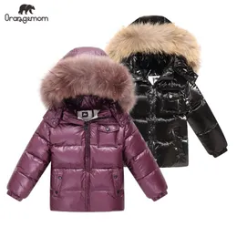 Вниз бренд бренд Orangemom Зимняя детская одежда куртки детская одежда Overwear Coats White Duck Down Girls Boys Jacket 221118