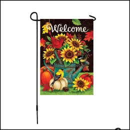 Banner Flags Daisy Flag Sublimation Garden Flags Flower Futterfly Iron Barrel Honeybee Five Pointed Star Welcome Cartoon Sunflower 6 Dhdyl