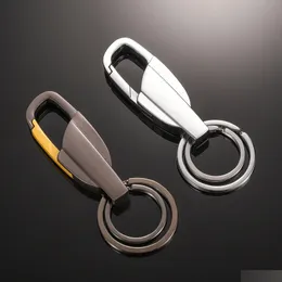 Principais anéis de metal Double Circle Key Ring Carchain Titulares Hangs Jewelry Drop entrega dh29u