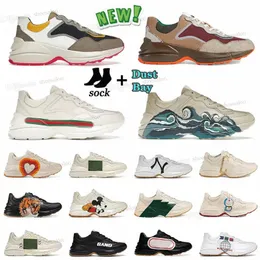 2022 Rhyton Vintage Casual Shoes Men Men Multicolor Designers Sneakers skórzane damskie luksusowe trenerzy trenerzy marka platforma tatusia sneaker 63sm#