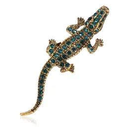 Pinos broches pinos broches 2021 chegada 1pcs 2 cores disponíveis shinestone crocodilo vintage animal jóias de joias acessórios de festa dhfav
