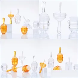 Packing Bottles Mini Honeycomb Lipgloss Tube Plastic Two Colors Transparent Honey Cute Empty Clear Lip Gloss Container Lipstick Orga Dhdmb