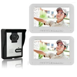 Telefony drzwi wideo Smartymiba Intercom 7'inch Monitor przewodowy telefon do drzwi do drzwi do zabezpieczenia domu