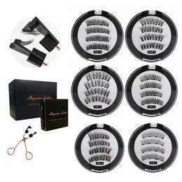 4pcs Magnetic Eyelashes Set Glue-free 3D Reusable False Eye lashes Extension Tools