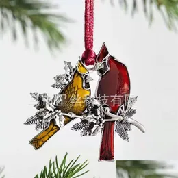 Decorações de Natal Ornamentos de árvore de Natal Pingente de metal pendente de metal banhado, pingentes de pendura de pendura de pendente de casa Decoração de luxo Dhakp