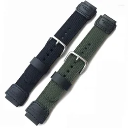 Titta på Bands Nylon Band Strap 18 MM Fit för AE-1000 W-S200H W-800H W-216H 735H W-215 AEQ-110W SGW-300H 400H 500H MRW-200H