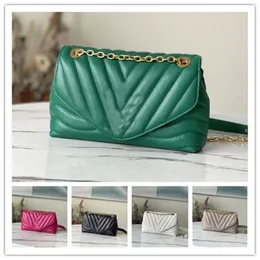 Designer de luxo m58553 nova onda multi corrente rosa crossbody bolsa preto mm verde couro bolsa ombro 7a melhor qualidade