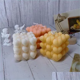 Candles 3 Layer Heart Scented Candle Soy Wax Aromatherapy Cube Creative Gift Drop Delivery Home Garden Dhpzk