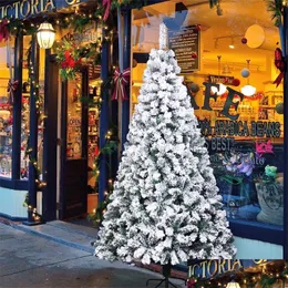 Decorações de Natal 7ft Spray Branco PVC Árvore de Natal 870 Filiosos Festas Festas Diy Casa Fibra Luz El Decoração T200909 Drop Dhbsk