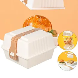 Set di stoviglie Scatola riutilizzabile per picnic per hamburger con coperchi Contenitore da asporto usa e getta Adatto al microonde Grande capacità 1 scomparto