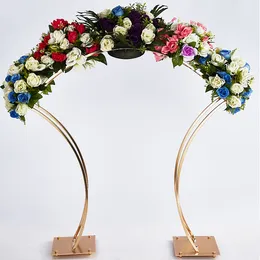 Evento Party Decoration fornece peças centrais de flores de ouro de metal para decorações de casamento