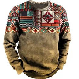 Men's Hoodies Sweatshirts Spring Outdoor Western Ethnic Pattern Tactical Sweatshirt Summer 3D Printing Long Sleeve Loose Plus Size 221117