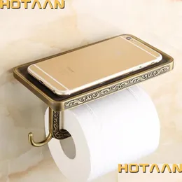 Tuvalet kağıdı tutucular antika pirinç tuvalet kağıdı tutucu banyo mobil tssue rulo depolama rrack aksesuar yt1492 Damla teslimat ev dh0mq