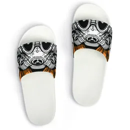 Sapatos personalizados DIY fornecem fotos para suportar chinelos de personalização sandálias masculas dezesseis pontos negros
