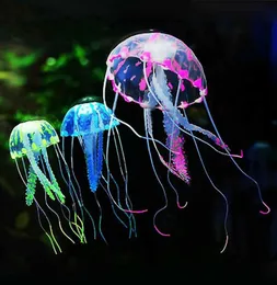 Dekorationer AAPET 1PC Silikonsimulering Jellyfish Aquarium Decoration Accessories Artificial Decorating Ornament för Fish Tank