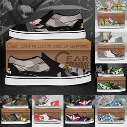 حذاء الجمارك أنيمي DIY Designer Trainers رجالي النساء الفتيات أحذية رياضية مخصصة لتشغيل القماش الأزري