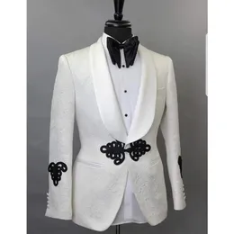 Mens ternos blazers homens brancos caça de terno xale lapela personalizada feita blazer slim fit wedding case masculho fashoin roupas 221117