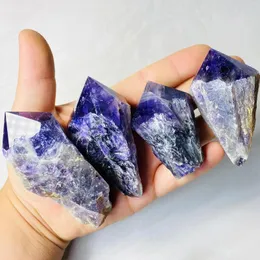 Decorative Figurines Natural Crystal Uruguay Amethyst Wand Reiki Rock Room Decorations Witchcraft Rune Symbol Spiritual Gift Stone And