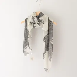 Schals schwarzweiß weißer Schädeldruck Baumwolle Frauen Fashion Head Schal