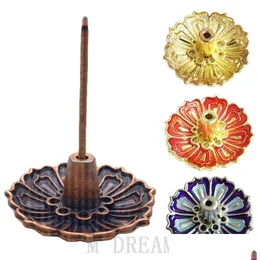 Duftlampen Lotus Weihrauchbrenner Halter Mini Blumenstäbchen Brenner Kegel Räuchergefäß Teehaus Home Dekoration Zubehör Drop Delive DHTW6