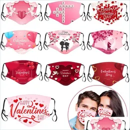 Designer-Masken, Valentinstag-Gesichtsmasken, Baumwolle, staubdicht, waschbar, wiederverwendbar, Einsatz Pm2, 5, ohne Filter, Drop-Lieferung nach Hause, G Dhuck