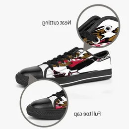 uomo donna scarpe personalizzate fai-da-te scarpe da ginnastica basse in tela da skateboard tripla personalizzazione nera scarpe da ginnastica sportive con stampa UV houzi 173-33