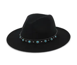 2019 New Style Felt Hat Men Hats Fedora Hats with Egate Leather Belt Women Vintage Trilby Caps Warm Jazz Hat Church Panama Hat7040370