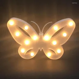Luzes noturnas LED criativo LED 3D Lâmpada de lâmpada de bateria alimentada letra branca Decoração de casa Baby for Kids Bedroom Presente de Natal