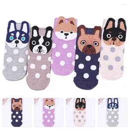 Мужские носки 5 пар хлопковых животных дизайн собаки с рисунком по узору женщин.