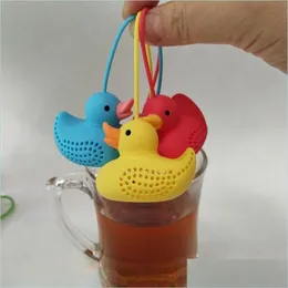 Coffee Tea Tools Mini Sile Duck Tea Infuser New Arrivel Strainer Teapot Filter Loose Leaf Herbal Tools Drop Delivery Home Garden K Dhdw2