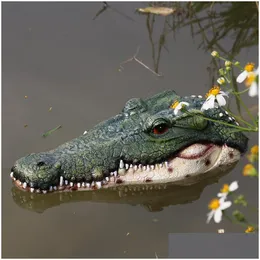 Garden Sets Creative Resin Floating Crocodile Hippo Scary Statue Outdoor Garden Pond Decoration For Home Halloween Decor Ornament T2 Dhlxk