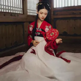 Stage desgaste tradicional Hanfu feminino de dança traje bordado de fada de fada festival de vestido de fada