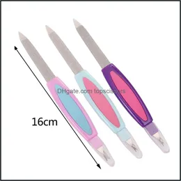 Nail Files Mti Use Nail Files Stainless Steel Fingernail Polishing Tool Cuticle Pusher And File 2 In 1 Drop Delivery Health Beauty Ar Dhfsy