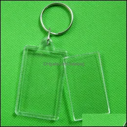 Party Favor Originality Diy Key Buckle Studio Acrylic Plastic P O Frame Keychain Heart Shaped Square Keyring Transparent Arrival 0 2 Dhxtk