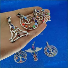 Other 7 Yoga Chakra Pendant Ealing Stones Pendants For Women Necklace Fashion Jewelry Gift Drop Delivery Findings Components Dhuct