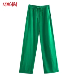 سراويل نسائية Capris Tangada Fashion Women Green Casual Long Broulds Vintage Style High Street Lady Pantalon 5Z68 221118