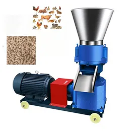 Whole Full Automatic Biomass Wood Sawdust Coconut Shell Poultry Feed Wood Pellet Making Machine Flat Die Granule Mill289O