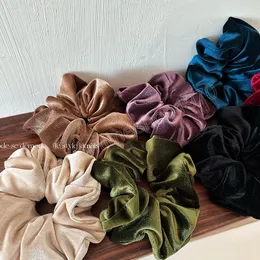 Winter Woman Grande Velvet Scrunchies Elastics Banda de cabelo Solid Color Color Ladies Ponytail Helder Acessórios de cabelo