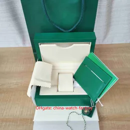 Scatole di orologi di alta qualità orologi perpetui verdi per documenti originali Certificati per la pelle in pelle PU 0,8 kg 190mm x 140mm x90mm per 126610 116500 orologi da polso