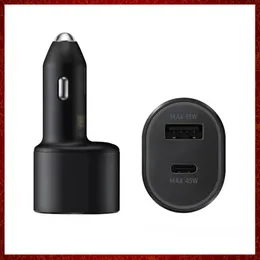 60W ل Samsung Super Fast Car Charger PD USB Type C Port Auto Cargador 45W Galaxy S22 5G S21 NOTE 20 10 Z Flip3 A52 M52 شحن إلكترونيات السيارات شحن مجاني