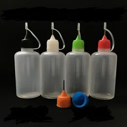 50 ml PE Soft Bottle Kunststoff-Tropfflaschen mit Metallnadelkappe, leere E-Flüssigkeitsflasche