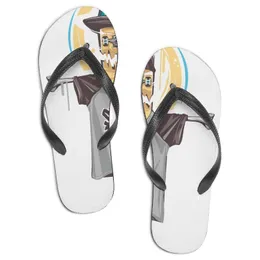 Flip-flops de ver￣o personalizados tendem chinelos externos de chinelos externos da moda sand￡lias de praia casual d2 tamanho 36-45