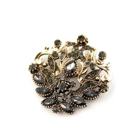 Pins Brooches Pins Brooches Sunspicems Vintage Gray Rhinestone Women Brooch Caftan Hijab Turkish Ethnic Wedding Jewelry Bohemia Cry Dhvfp