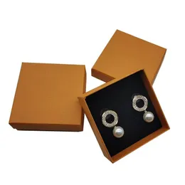 Scatole per gioielli Scatole per imballaggio regalo di marca arancione per collana Orecchini Anello Carta di carta Scatola per imballaggio al dettaglio Accessori per gioielli di moda Dh0Uj