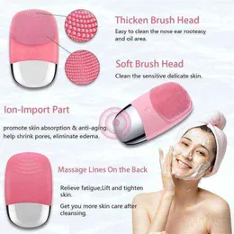 Escova de limpeza facial de silicone Face el￩trica Face limpa Massager Limpador de pele Sonic Vibra￧￣o Limpeza de poros profunda 220520256N