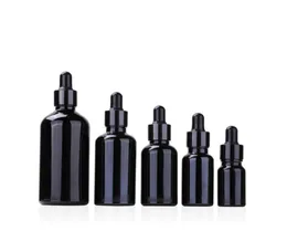 Botella de embalaje de gotero cosmético negro vacío 5 ml 10ml 15ml 20ml 30ml 50ml 100ml para esencia6134043