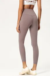 LL-1903 Kvinnor Yoga outfit hög midja långa byxor yoga kläder träning fitness slitage flickor som kör gym leggings elastiska vuxna sportkläder