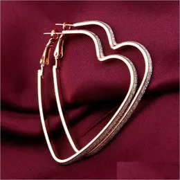 Hoop Huggie Heart Love kolczyki dl polski sier złotą obręcz Dangle Mash