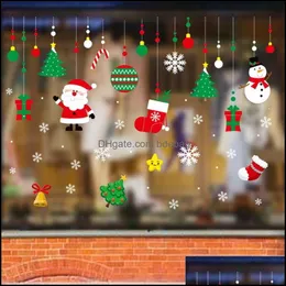 Weihnachtsdekorationen Eine sehr frohe Weihnachten Elektrostatische Paste PVC Cartoon Schaufenster Kein Kleber Dekorieren Sie statische Aufkleber mit Var Dhloh