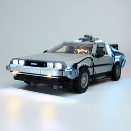 Block LED -belysningssats för skaparen DeLorean TILLBAKA TILL FUTURE TIME MASKIN 10300 Byggstrundar Tegelbarn Toy Set Inklusive Model 221117